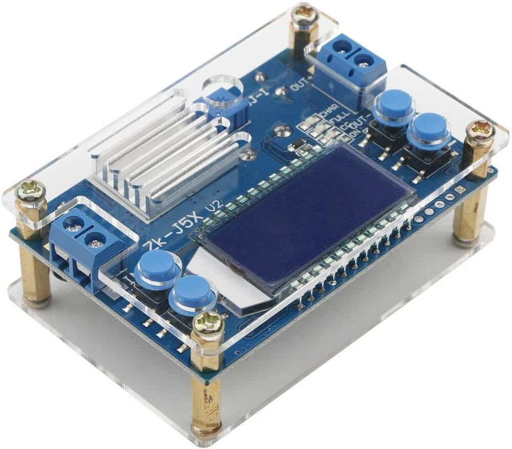 DC-DC Adjustable Constant Voltage & Current Step-Down Buck Power Converter with Acrylic Case