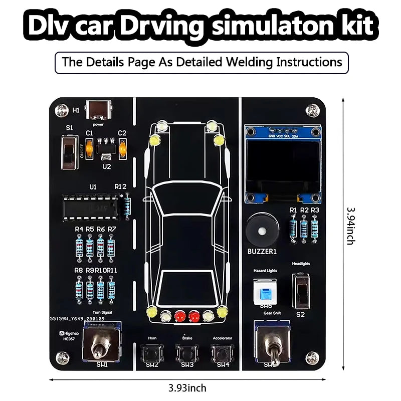 DIY Car Driving Simulation Soldering Practice Kit STEM Electronic Project Simulator Welding Project For Students To Learn