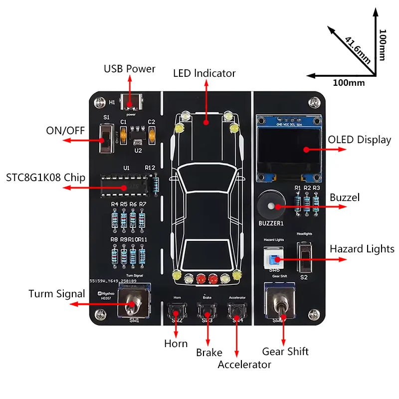 DIY Car Driving Simulation Soldering Practice Kit STEM Electronic Project Simulator Welding Project For Students To Learn