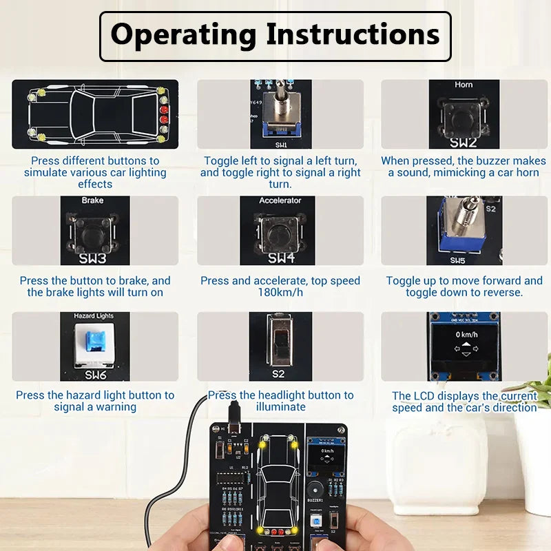DIY Car Driving Simulation Soldering Practice Kit STEM Electronic Project Simulator Welding Project For Students To Learn