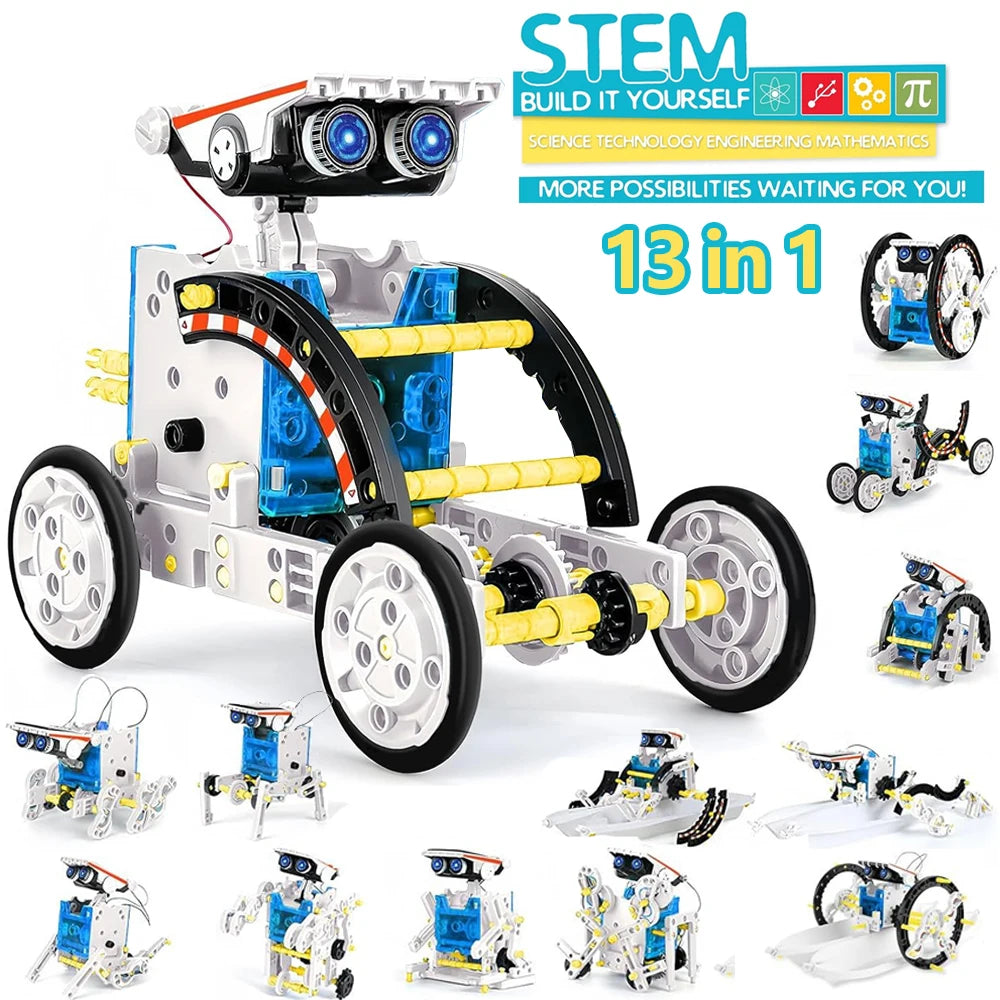 13 in 1 Solar Robot Kit  STEM Educational Toy DIY Science Experiment Technological Gadgets for Kids