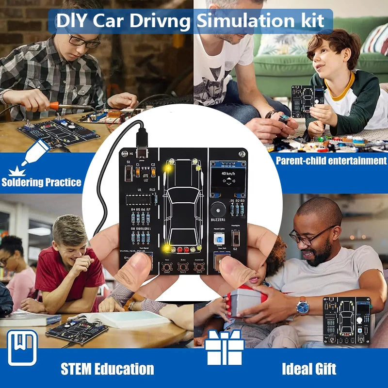 DIY Car Driving Simulation Soldering Practice Kit STEM Electronic Project Simulator Welding Project For Students To Learn