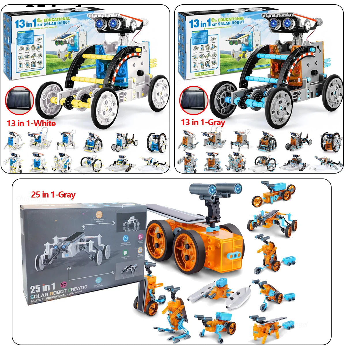 13 in 1 Solar Robot Kit  STEM Educational Toy DIY Science Experiment Technological Gadgets for Kids